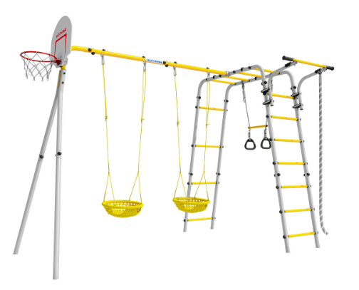 Детский спортивный комплекс для дачи ROMANA Акробат - 2 (желтый/серый). Тип качелей: детские х 2 86292 - фото 424187