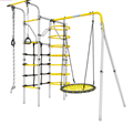 Детский спортивный комплекс для дачи ROMANA Космос. Тип качелей: сетка-гнездо 80 см (желтый/серый) - фото 422711