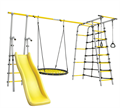 Детский спортивный комплекс для дачи ROMANA Богатырь Плюс - 2. Тип качелей: сетка-гнездо 100 см (желтый/серый) - фото 422729